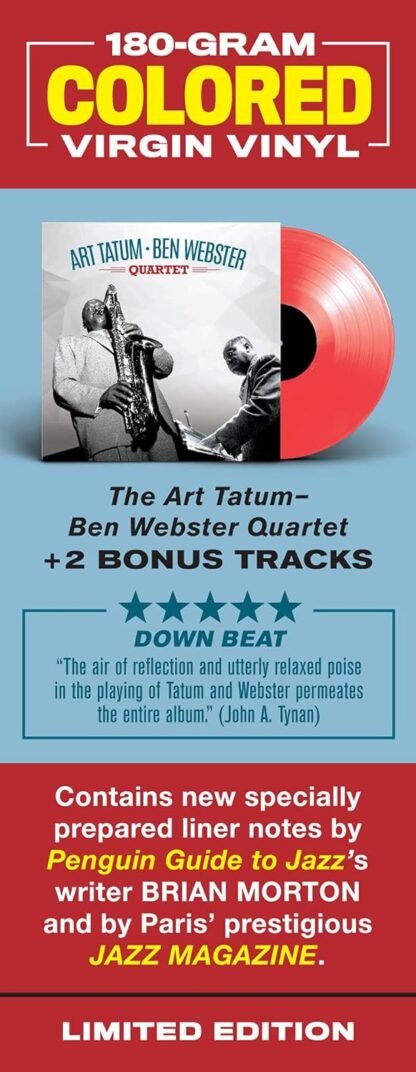 Art Tatum & Ben Webster Quartet [180-Gram Red Colored Vinyl With Bonus Tracks] [Disco de Vinil] - Imagem 3
