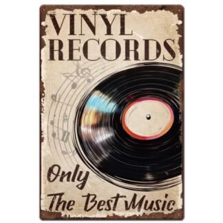 SUPERDANT Placas de metal de vinil com tema musical apenas a melhor música vintage placas de lata arte de parede vintage para bar homem caverna clube sala de estar quarto sala de música decoração