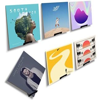 MyLifeUNIT Suporte de parede para disco de vinil, pacote com 6 suportes para exibição de álbuns (preto)