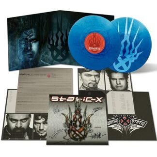 Static-X - Machine (20th Anniversary Edition) Silver Swirl Blue Signed Vinyl - Static-X