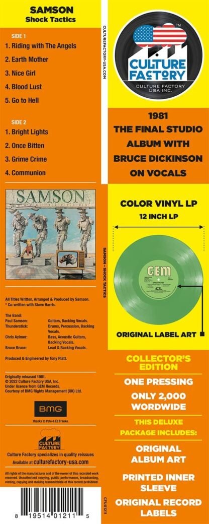 Samson - Shock Tactics (Coke Bottle Green) (Colored Vinyl, Green) - Imagem 8