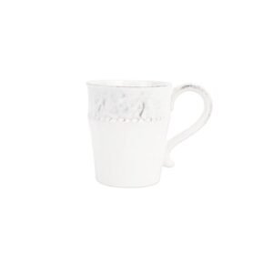 Vietri Caneca Giorno 10,8 cm H xícara de café cerâmica rígida de cerâmica, caneca branca elegante