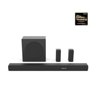 Hisense Barra de som HS5100 5.1Ch com subwoofer sem fio, 540W, Dolby Digital Plus, Bluetooth 5.3, EzPlay, Roku TV Ready, DTS: X, HDMI/AUX/ARC/Optical/USB (HS5100, modelo 2024)