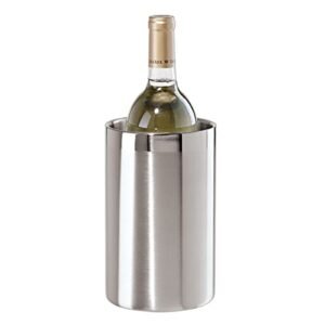 OGGI Refrigerador de vinho de parede dupla de aço inoxidável - resfriador de vinho de mesa isolado para vinho branco e champanhe, serve na maioria das garrafas de tamanho padrão