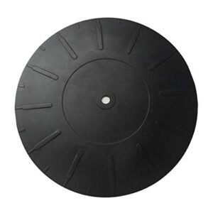 Ywhomal Tapete de bandeja giratória de 18 cm para toca-discos de silicone de borracha para todos os tocadores de discos de vinil LP, preto (Equipamentos)