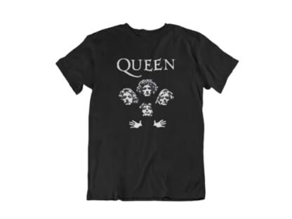 Camiseta Moda Rock Banda Queen Membros 100% Algodão T Shirt (M, Preto) (Camisetas)