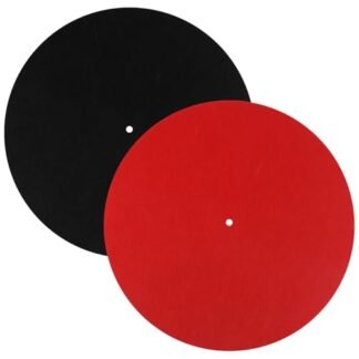 2 peças para toca-discos, tapete de disco de feltro de 30,48 cm, antiderrapante e antiestático, tapete protetor de lã para melhorar o som (preto, vermelho) (Equipamentos)