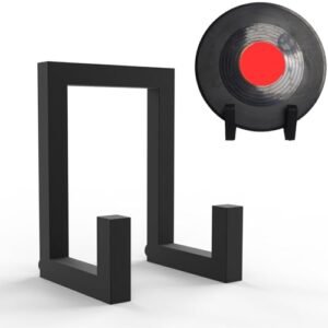 masteymoh Suporte de armazenamento de discos de vinil, suporte de disco preto Lp, armazenamento de álbum de metal para discos de vinil (2,5 cm preto) (Equipamentos)