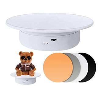 cexuw Toca-discos elétricos de 360 graus, para exibição de produtos pequenos, toca-discos de fotografia de produto de 20 cm de diâmetro (Equipamentos)