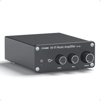 VEDO TB10D Amplificador Estéreo Classe D 2 Canais 100W x 2, Controle de Graves e Agudos - Mini Hi-Fi para Caixas de Som Passivas com Fonte 24V/4.5A (Equipamentos)