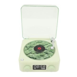 Reprodutor de Discos de Vinil, Alto-falante Portátil Vintage Com Luz Noturna Suave, Som Estéreo Nítido Reprodutor de Discos retrô Com Bluetooth para Quarto de Casa e Escritório