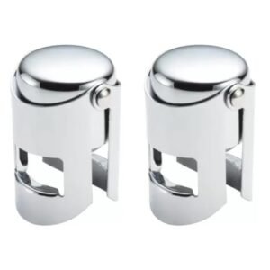 2 Tampas Pressão Rolha Inox Garrafa Vinho Champagne Cerveja Espumante