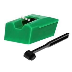 Agulha de substituição para toca-discos ATN95E com escova de limpeza Stylus, agulha de toca-discos elíptica compatível com toca-discos de vinil Audio-Technica AT-LP120-USB (Equipamentos)