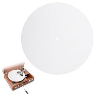 Tapete toca-discos, tapete para toca-discos de 30,5 cm, tapete para toca-discos branco antiderrapante e antiestático, tapete protetor de vinil para toca-discos domésticos (Equipamentos)
