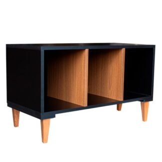 Rack Para Vinil e Toca Discos PENY (Preto/Louro Freijó) (Equipamentos)