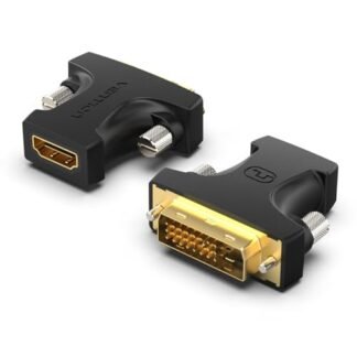 Plug Adaptador Conversor DVI-D Macho (24+1 Pinos) para HDMI Fêmea 1080P HD Vention Monitor Notebook Banhado Ouro