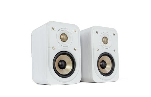POLK AUDIO Alto-falantes surround de alta resolução Signature Elite ES10 para home theater, alto-falantes estéreo, alto-falante satélite, HiFi, compatível com Dolby Atmos e DTS: X (par de 2) - Branco (Equipamentos)
