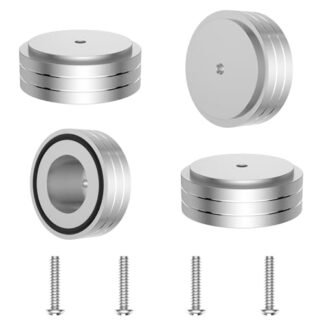 Tertullus 4 peças de pés de toca-discos de alumínio HiFi pés de isolamento de mesa giratória de alumínio para alto-falantes spikes almofadas de áudio 58 x 22 mm para