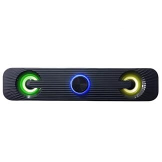 Soundbar Caixa de Som Gamer 6W Estéreo 2.0 com Iluminação LED RGB, Plug P2, USB 5V, Compatível PC, TV e Notebook (Equipamentos)