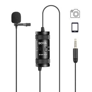 BOYA Microfone de lapela by-M1 Pro II com cancelamento de ruído omnidirecional com porta de monitoramento para criação de conteúdo de transmissão de entrevistas no YouTube Tiktok (Equipamentos)