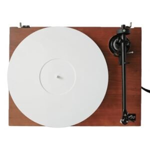 Menesia Tapete de acrílico para toca-discos - tapete de vinil para acessórios de toca-discos, tapete deslizante de acrílico branco vinil (Equipamentos)