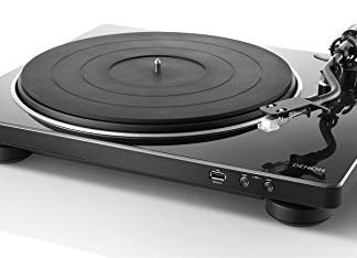 Denon Toca-discos analógicos semiautomáticos DP-450USB, saída USB para gravação, sensor automático de velocidade, braço tonearm curvo especialmente projetado, velocidades de 33 1/3, 45, 78 RPM
