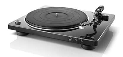 Denon Toca-discos analógicos semiautomáticos DP-450USB, saída USB para gravação, sensor automático de velocidade, braço tonearm curvo especialmente projetado, velocidades de 33 1/3, 45, 78 RPM