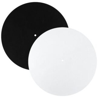 2 peças para toca-discos, tapete de disco de feltro de 30,48 cm, antiderrapante e antiestático, tapete protetor de lã para melhorar o som (preto, branco) (Equipamentos)