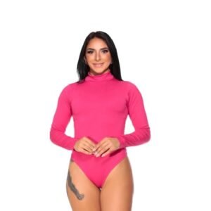 Body Feminino Manga Longa Inverno Ou Proteção Uv Esportes (ROSA ESCURO, G)