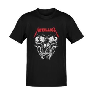 Camiseta Metallica Skull Rock Metal Shirt 100% Algodão Music (BR, Alfa, G, Regular, Preto) (Camisetas)