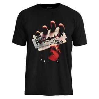 Camiseta Judas Priest Stamp Rockwear | Moda, Estilo Alternativo, Rock, Oficial. (BR, Alfa, G, Regular, British Steel 1) (Camisetas)
