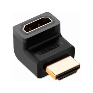 Adaptador de Vídeo Hdmi Macho/Fêmea Angular Preto Conector Flexível Alta Resolução Compatibilidade Universal Ideal para Espaços Reduzidos Prático e Eficiente