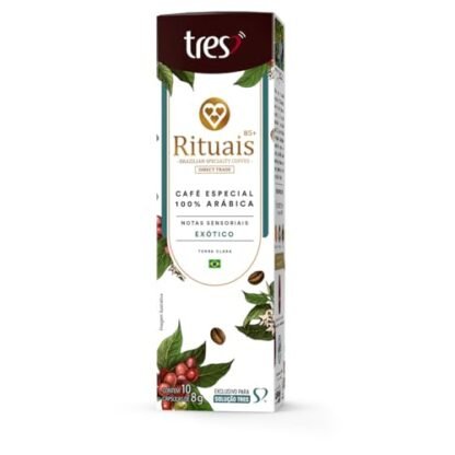 3 Corações Cápsula Café Espresso Rituais 85+, Aroma Exótico - 10 Unidades
