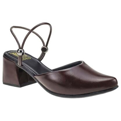 Mule Feminino Tamanco Sapato Social 2 em 1 Bico Fino de Scarpin Salto Bloco Fashion 1138 (Café, BR, Adulto, Numérico, 34)