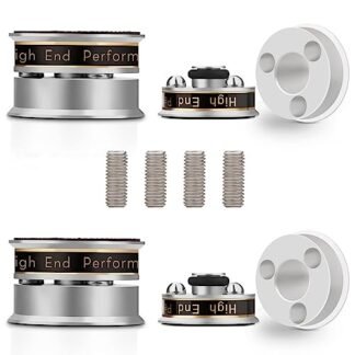 Monosaudio Pés de isolamento de para toca-discos Pés de isolamento de alto-falante com esferas de aço inoxidável e design antiderrapante para, alto-falantes, subwoofers, amplificador, home (Equipamentos)
