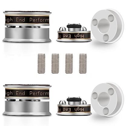 Monosaudio Pés de isolamento de para toca-discos Pés de isolamento de alto-falante com esferas de aço inoxidável e design antiderrapante para, alto-falantes, subwoofers, amplificador, home (Equipamentos)