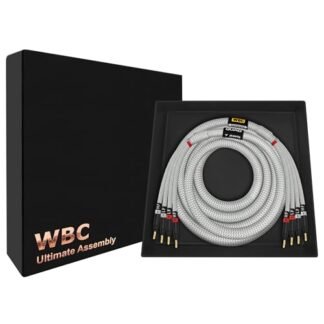 WORLDS BEST CABLES 12 pés Ultimate - 9 AWG - Ultra-Pure OFC - Cabo de alto-falante audiófilo HiFi único bi-Amp premium para canal central com plugues banana dourado Eminence e jaqueta de tweed prata (Equipamentos)
