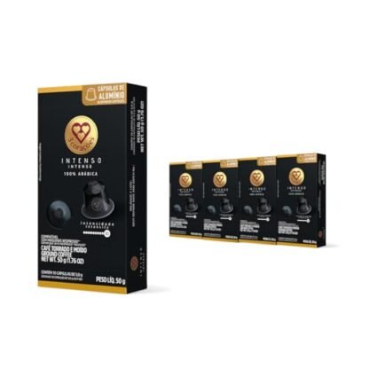 ​​3 Corações​ Pack Cápsulas de Café​ Intenso, Compatíveis com Nespresso, contém ​4​0 un