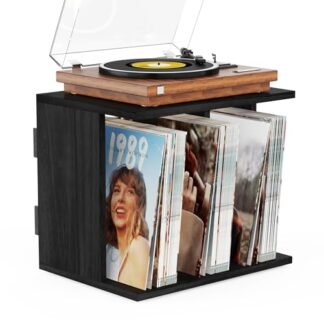 Emfogo Armazenamento de discos de vinil, suporte de parede para 80 a 100 álbuns, suporte de disco de vinil de 3 compartimentos (Equipamentos)
