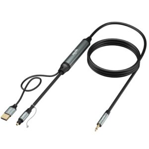 Adoreen Cabo adaptador de áudio 192KHz DAC óptico para auxiliar de 3,5 mm, conversor SPDIF digital de fibra óptica para analógico para TV/PS4/Xbox/DVD para amplificador de caixa de som - unidirecional (Equipamentos)