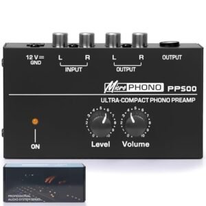 Amplificador de Fone, Pre Amplificador para Toca Discos de Vinil, Mini Baixo, 9 cm * 5.5 cm * 4 cm, Preto (Equipamentos)