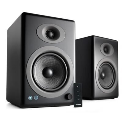 Audioengine Sistema de Alto-Falantes de Música Doméstica A5 + 150 W para Estúdios, Home Theaters, Estantes de Livros, Jogadores - para Música, Filmes e Jogos (Preto, Par) (Equipamentos)