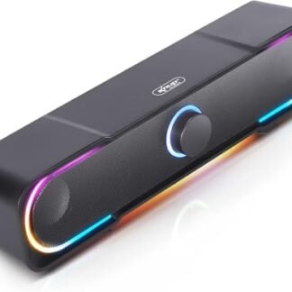 Caixa de Som Gamer RGB 6W RMS Soundbar Compacta e Potente para PC, TV e Notebook USB + P2, Controle de Volume e Iluminação LED Multicolor Plug & Play (Equipamentos)