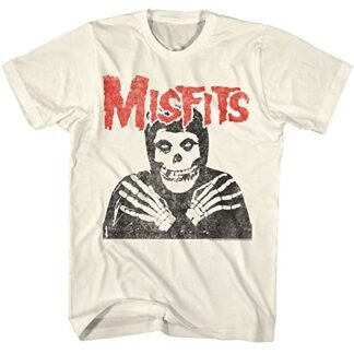 Camiseta masculina de manga curta Misfits Skull Crossed Arms Classic Rock Vintage Style Graphic Tees, Natural, M (Camisetas)
