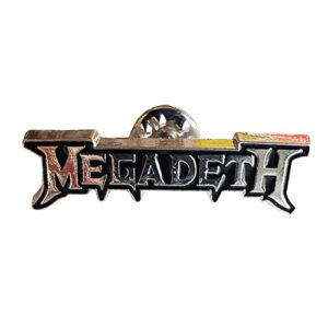 C&D Visionary Broche de lapela de metal com logotipo Megadeth amarelo, preto
