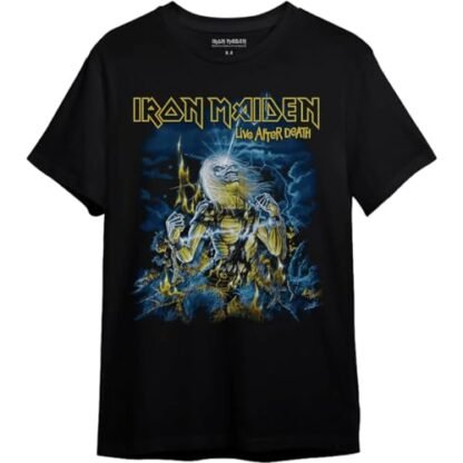 Camiseta Iron Maiden Live After Death (BR, Alfa, M, Regular, Preto) (Camisetas)