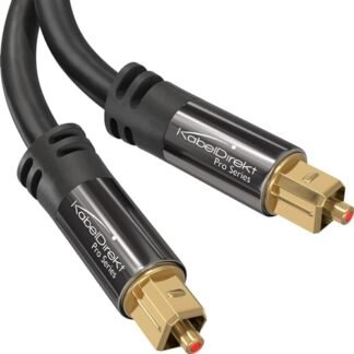 Toslink – Cabo de áudio óptico – 6 metros – Projetado na Alemanha – Cabo de fibra ótica para soundbar, SPDIF cabo de áudio óptico digital – para barras de som, sistemas estéreo, amplificadores, Xbox (Equipamentos)
