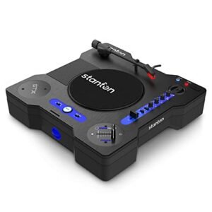 Stanton STX – Toca-discos portátil Scratch DJ com Innofader Nano Crossfader Bluetooth, controle deslizante de passo, gravação USB, alto-falante, 2 baterias recarregáveis (Equipamentos)