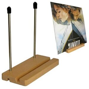 AUXPhome Suporte de disco de vinil, organizador de discos, serve para discos ou LPs de 17,78 cm e 30,5 cm - Display Singles em suporte de disco portátil moderno e elegante - para suporte de telefone, (Equipamentos)