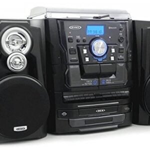 Jensen All-in-One Hi-Fi Stereo CD Player Giratório e Rádio Digital AM/FM Sintonizador de Fita Cassette Player Mega Bass Reflex Sistema de Som Estéreo